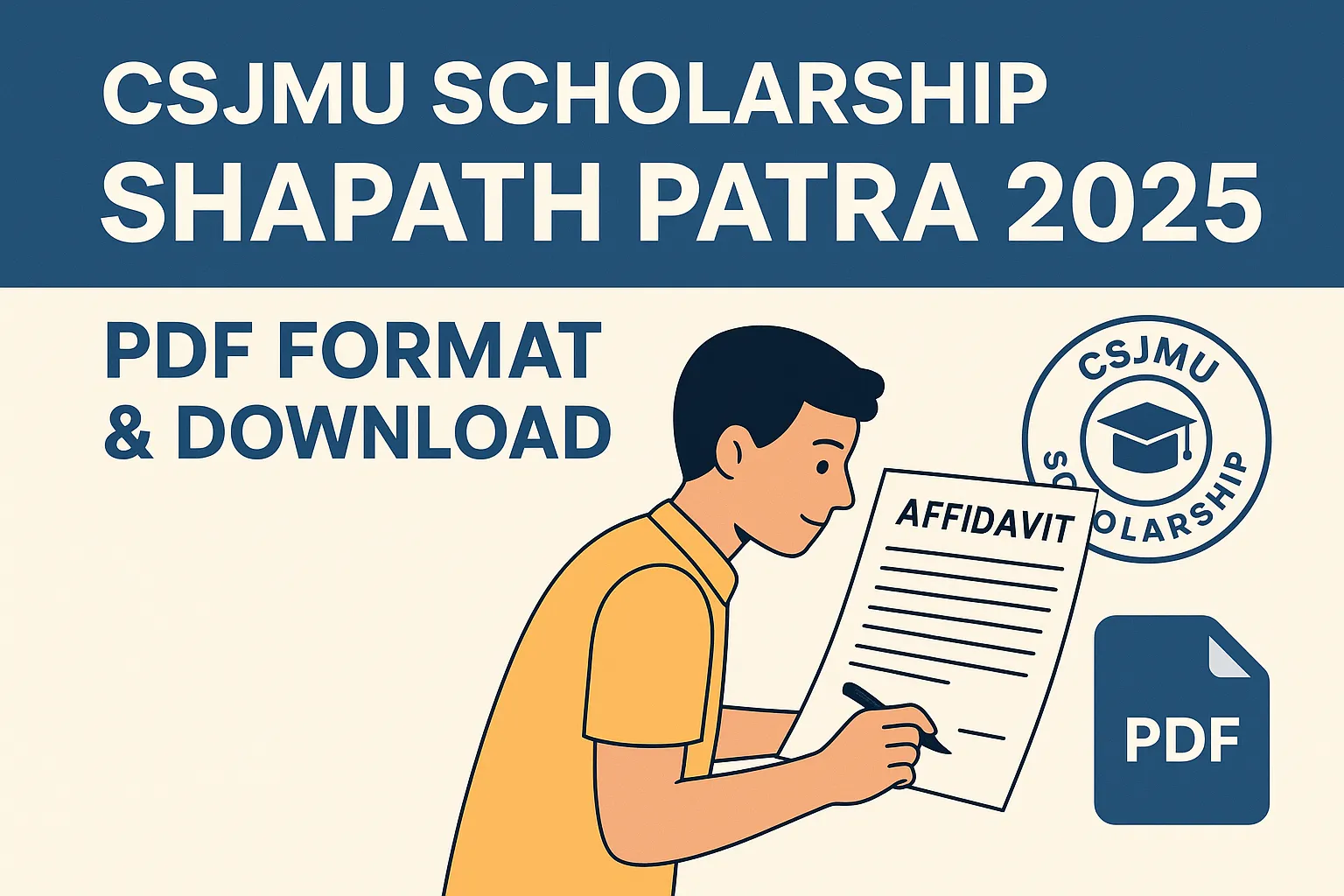 CSJMU Affidavit Format 2025 – छात्रवृत्ति व शुल्क प्रतिपूर्ति के लिए जरूरी दस्तावेज़ (PDF Download Link)