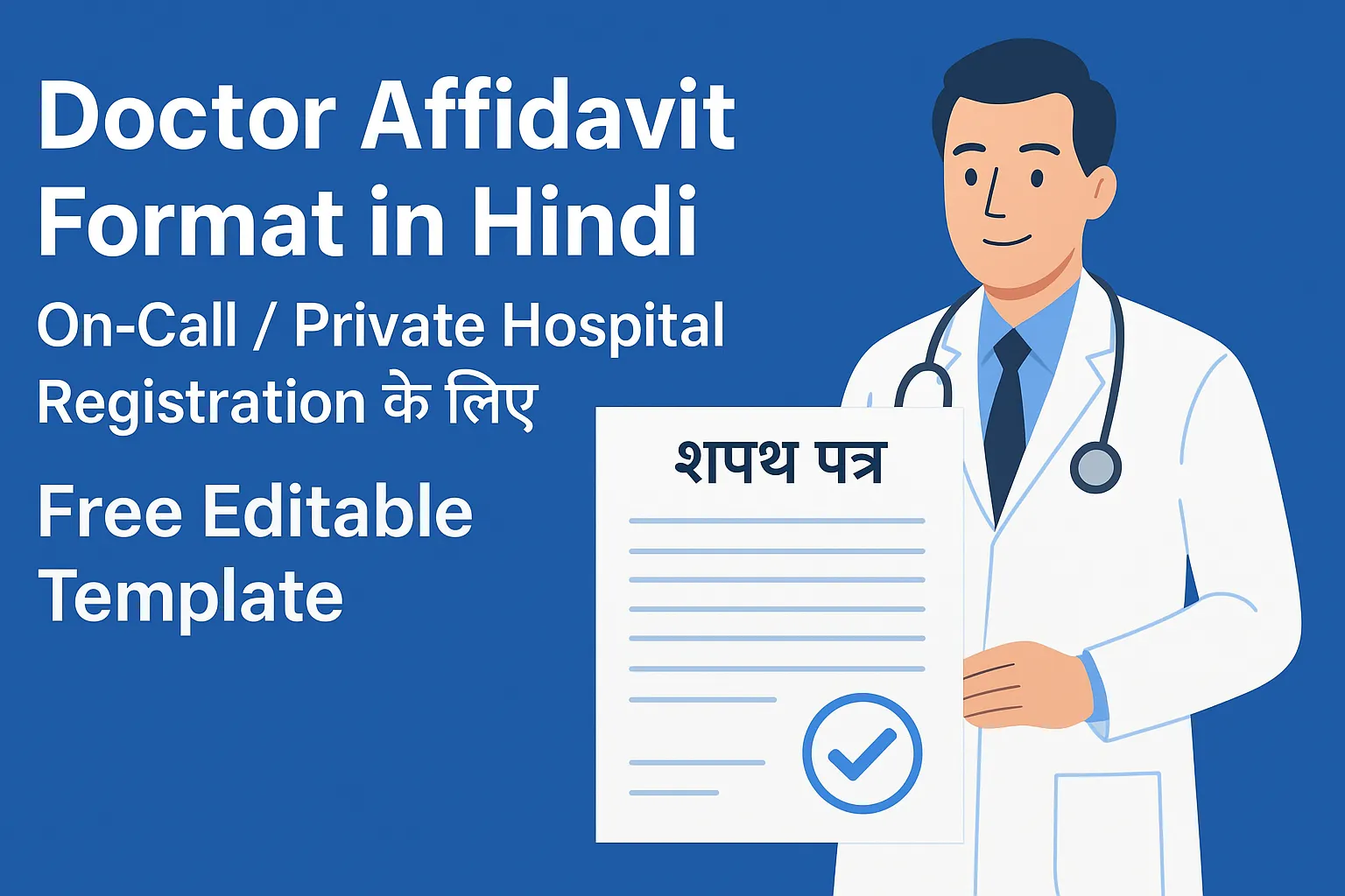 Doctor Affidavit Format in Hindi | On-Call / Private Hospital Registration के लिए Free Editable Template