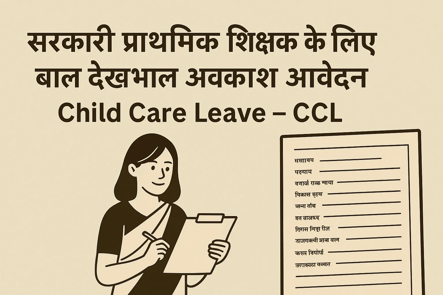 बाल देखभाल अवकाश आवेदन 2026 | CCL for Government Primary Teachers