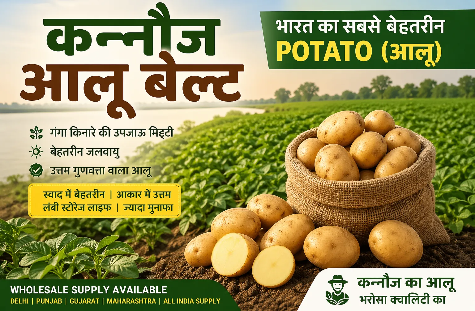 कन्नौज का मशहूर आलू (Potato): आखिर क्यों इसे भारत का सबसे बेहतरीन और profitable Aloo Belt माना जाता है